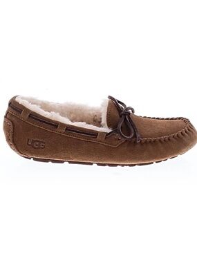 UGG Chestnut Suede Shearling-Lined Moccasin Loafer